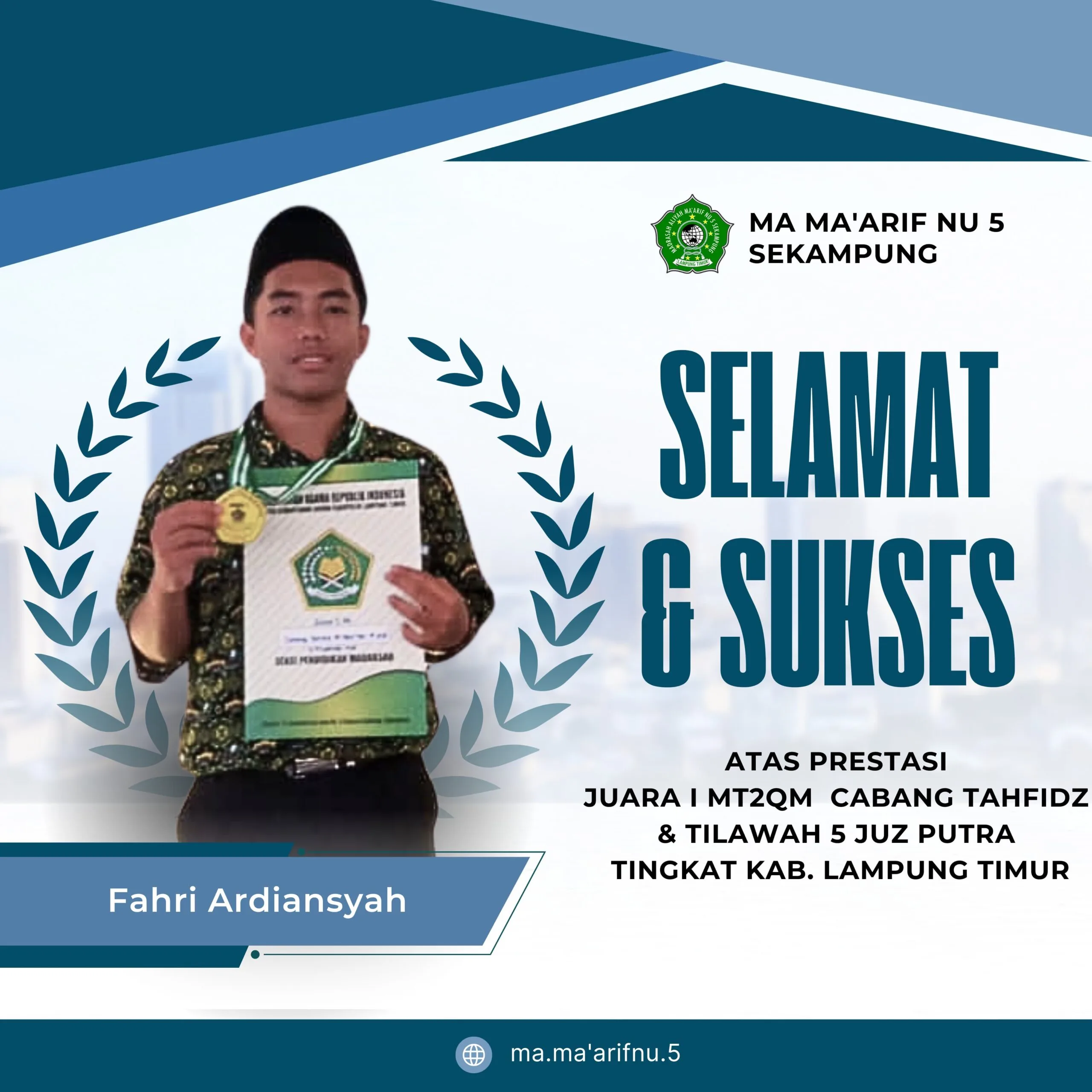 Read more about the article MA Ma’arif NU 5 Sekampung Raih Prestasi Gemilang di MT2QM Tingkat Kabupaten Lampung Timur