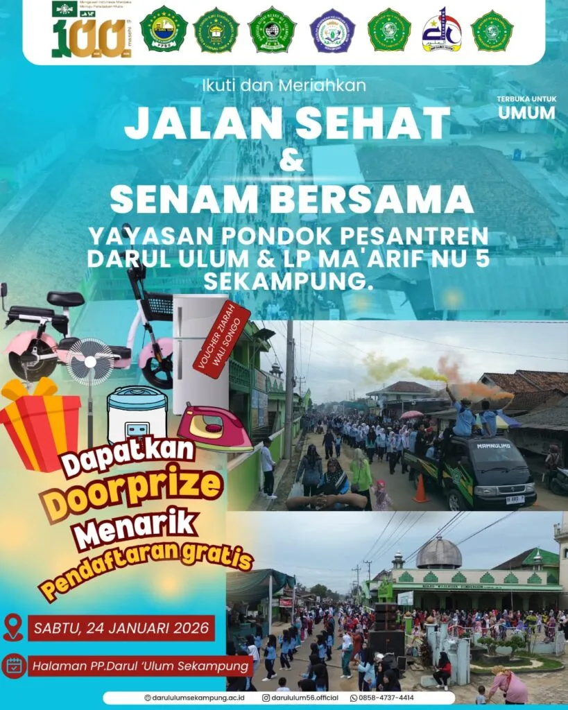 Yayasan Darul Ulum dan LP Ma’arif NU 5 Sekampung Gelar Jalan Sehat dan Senam Bersama, Hadirkan Banyak Doorprize Menarik